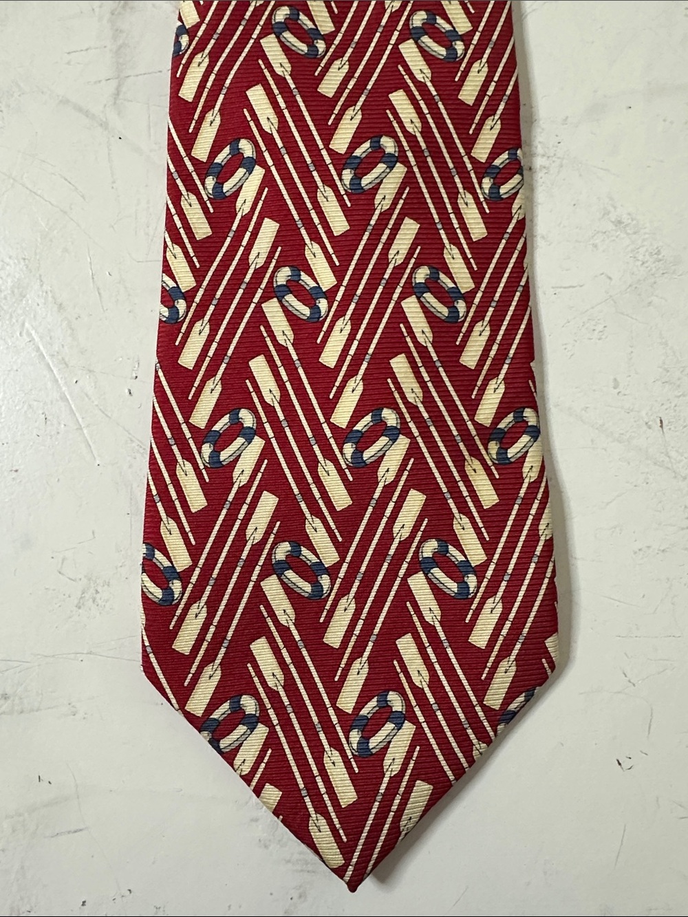 VINTAGE BANANA REPUBLIC NAUTICAL SILK TIE EUC MADE IN ITALY